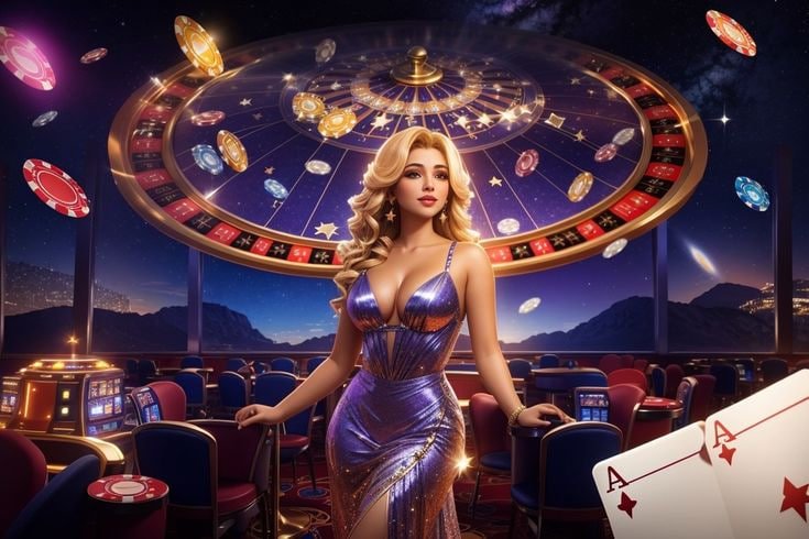 Meja permainan Bingo dengan kartu dan bola yang berwarna cerah dan menyenangkan